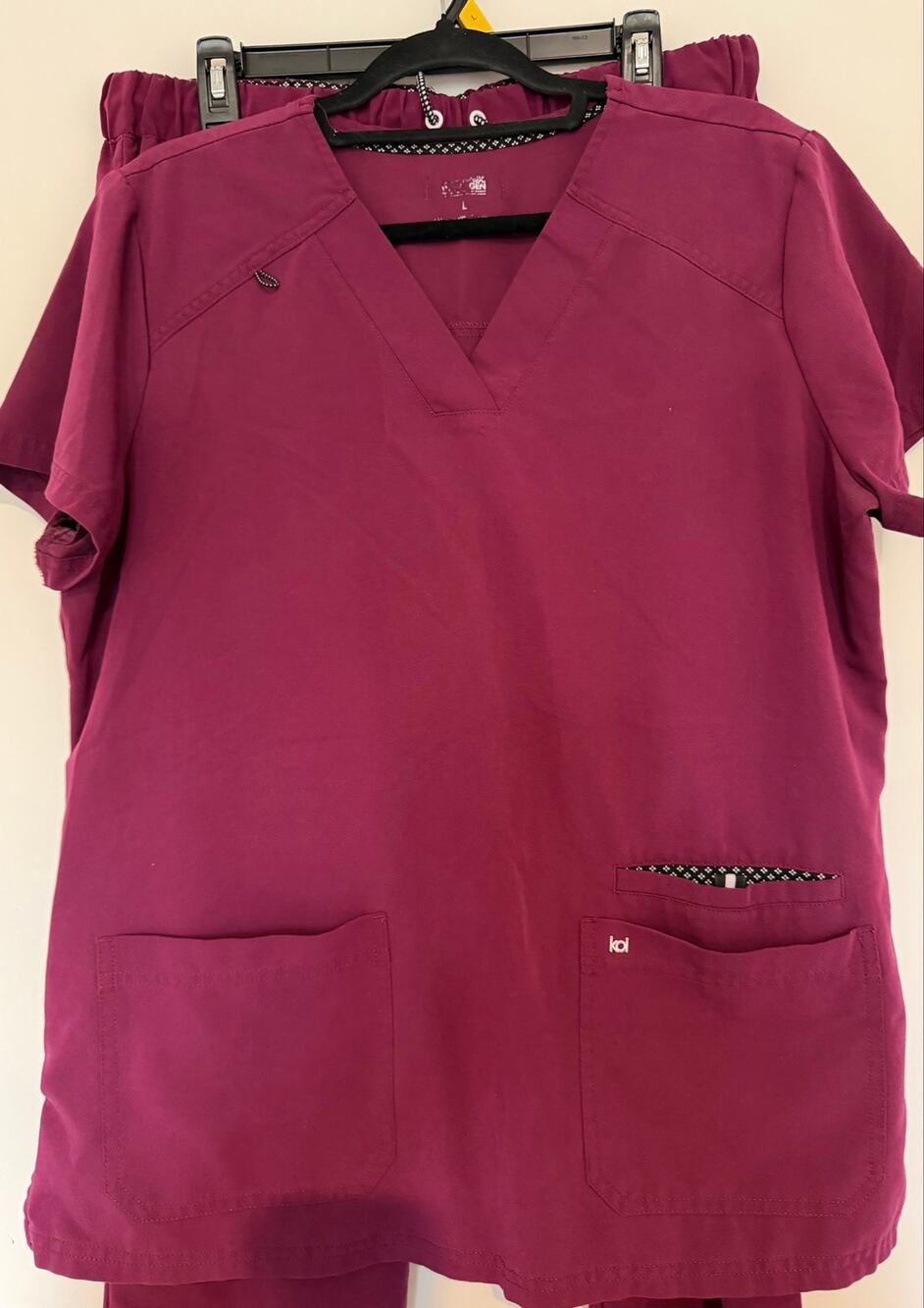 Koi Next Gen Scrub Set Large / Large Petite Berry Wine V Neck